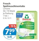 Spülmaschinentabs im V-Markt Prospekt Spülmaschinentabs von Frosch im aktuellen V-Markt Prospekt für 7,99 €