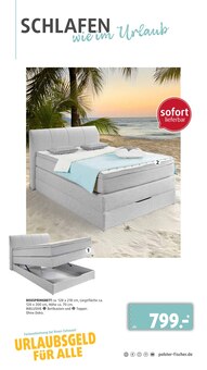 Bett im aktuellen Polstermöbel Fischer Prospekt (Regensburg) Bett im Polstermöbel Fischer Prospekt "URLAUBSGELD FÜR ALLE" mit 34 Seiten (Regensburg)