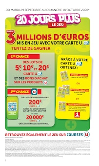 Catalogue Hyper U à Sierentz cette semaine, valable du 06/10/2026 au 18/10/2026 Prospectus Hyper U à Sierentz, "LES 20 JOURS PLUS", 48 pages de promos valables du 06/10/2026 au 18/10/2026