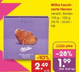 hauchzarte Herzen im Angebot bei Netto Marken-Discount in Bochum hauchzarte Herzen Angebote von Milka bei Netto Marken-Discount Bochum für 1,99 €