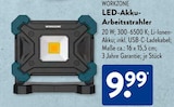 LED-Akku-Arbeitsstrahler Angebote von Workzone bei ALDI SÜD Trier für 9,99 €