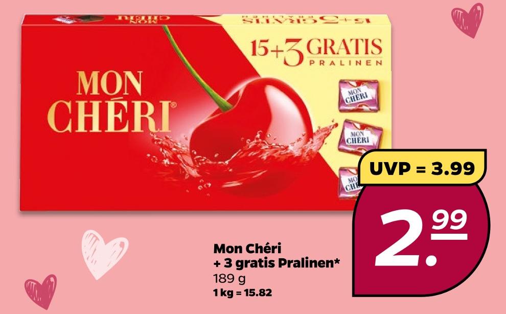 Mon Chéri + 3 gratis Pralinen