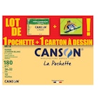 Lot 1 pochette papier à dessin et 1 carton à dessin - CANSON en promo chez Carrefour Lot 1 pochette papier à dessin et 1 carton à dessin - CANSON dans le catalogue Carrefour