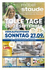 Möbel Staude Prospekt für Garbsen mit 4 Seiten Möbel Staude Prospekt für Garbsen: "Die Besten im Norden", 4 Seiten, 25.09.2020 - 27.09.2020