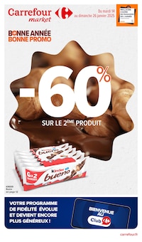 Prospectus Carrefour Market de la semaine "BONNE ANNÉE BONNE PROMO" avec 1 pages, valide du 14/01/2025 au 26/01/2025 pour Toulouse et alentours