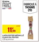 Lapin entier médaillé - CLOVIS DU POITOU - Intermarché à Limoges Lapin entier médaillé - CLOVIS DU POITOU en promo chez Intermarché Limoges à 11,99 €