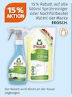 15% Rabatt im Angebot bei Müller in München 15% Rabatt Angebote von FROSCH bei Müller München