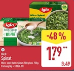 Rahm-Spinat von Iglo für 1,79 € bei ALDI Nord im Angebot Rahm-Spinat von Iglo im aktuellen ALDI Nord Prospekt