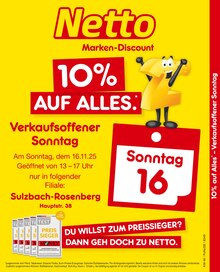 Aktueller Netto Marken-Discount Prospekt (Sulzbach-Rosenberg, 2 Seiten zum blättern Netto Marken-Discount Prospekt 10% auf ALLES mit 2 Seiten