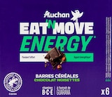 BARRE DE CÉRÉALES SAVEUR CHOCOLAT NOISETTES EAT'N MOVE ENERGY AUCHAN - AUCHAN EATN MOVE en promo chez Auchan Hypermarché BARRE DE CÉRÉALES SAVEUR CHOCOLAT NOISETTES EAT'N MOVE ENERGY AUCHAN - AUCHAN EATN MOVE dans le catalogue Auchan Hypermarché