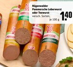 Pommersche Leberwurst oder Teewurst Angebote von Rügenwalder bei REWE Wesel für 1,40 €