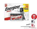 Lot de 16 piles alcalines Max - Energizer - Super U à Sarcelles Lot de 16 piles alcalines Max - Energizer en promo chez Super U Sarcelles à 5,80 €