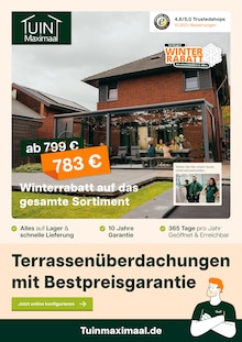 Terrassenüberdachung im aktuellen Tuinmaximaal Prospekt (Köln) Terrassenüberdachung im Tuinmaximaal Prospekt "Verlängert: Winterrabatt auf das gesamte Sortiment" mit 14 Seiten (Köln)