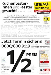 Aktueller XXXLutz Möbelhäuser Möbel & Einrichtung Prospekt in Hollenstedt und Umgebung, "Küchentesterinnen und -tester gesucht!" mit 2 Seiten, 04.11.2024 - 17.11.2024