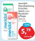 Mundspülung Frischer Atem von meridol für 5,79 € bei budni im Angebot Mundspülung Frischer Atem von meridol im aktuellen budni Prospekt