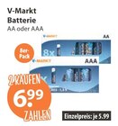 Batterie AA im V-Markt Prospekt Batterie AA von V-Markt im aktuellen V-Markt Prospekt für 6,99 €