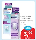 White + Booster Strong Zahncreme von Rapid White für 3,99 € bei budni im Angebot White + Booster Strong Zahncreme von Rapid White im aktuellen budni Prospekt