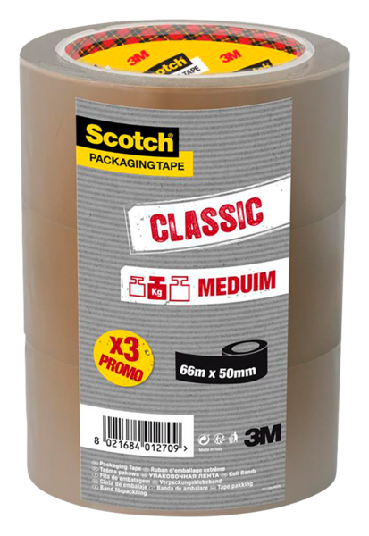 Lot de 3 adhésifs emballage 66 m