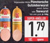 Pommersche Gutsleberwurst im EDEKA Prospekt Pommersche Gutsleberwurst von Rügenwalder Mühle im aktuellen EDEKA Prospekt für 1,79 €