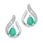 Boucles d'oreilles en or gris émeraude et diamants en promo chez E.Leclerc Boucles d'oreilles en or gris émeraude et diamants dans le catalogue E.Leclerc