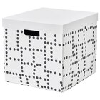 Kasten mit Deckel weiß/Punkte 32x35x31 cm Angebote von FJÄDERHARV bei IKEA Mönchengladbach für 6,99 €
