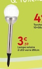 Lampe solaire 2 LED verre Ø8cm - Maxi Bazar à Cagnes-sur-Mer Lampe solaire 2 LED verre Ø8cm en promo chez Maxi Bazar Cagnes-sur-Mer à 3,59 €