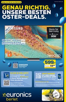 Fernseher im EURONICS Prospekt "GENAU RICHTIG. UNSERE BESTEN OSTER-DEALS." mit 9 Seiten (Kamen)
