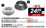 Feuchtraumkabel Angebote bei toom Baumarkt Mainz für 24,99 €