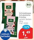 Schokolierte Früchte von Schneekoppe für 1,49 € bei budni im Angebot Schokolierte Früchte von Schneekoppe im aktuellen budni Prospekt