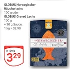 Norwegischer Räucherlachs im Angebot bei GLOBUS in Brühl Norwegischer Räucherlachs Angebote von GLOBUS bei GLOBUS Brühl für 3,29 €