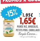 Purée riz, brocolis, petits pois, cabillaud - SIMPLE COMME dans le catalogue Naturalia