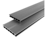 Lame de terrasse composite double face anthracite - 2.20m x 14.5cm. en promo chez Brico Dépôt Maisons-Alfort à 9,20 €