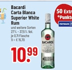 Bacardi im Trinkgut Prospekt Bacardi Carta Blanca Superior White Rum im aktuellen Trinkgut Prospekt für 10,99 €