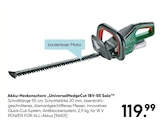 Akku-Heckenschere „UniversalHedgeCut 18V-55 Solo“ von Bosch für 119,99 € bei Hellweg im Angebot Akku-Heckenschere „UniversalHedgeCut 18V-55 Solo“ von Bosch im aktuellen Hellweg Prospekt