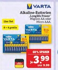 Alkaline-Batterien "Longlife Power" im Angebot bei Marktkauf in Coburg Alkaline-Batterien "Longlife Power" Angebote von Varta bei Marktkauf Coburg für 3,99 €