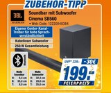 Soundbar mit Subwoofer Cinema SB560 im Angebot bei expert in Wilhelmshaven Soundbar mit Subwoofer Cinema SB560 Angebote von JBL bei expert Wilhelmshaven für 199,00 €