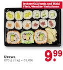 leckere California und Maki Fisch/Gemüse-Variationen Angebote von Urawa bei EDEKA Frankfurt für 9,99 €