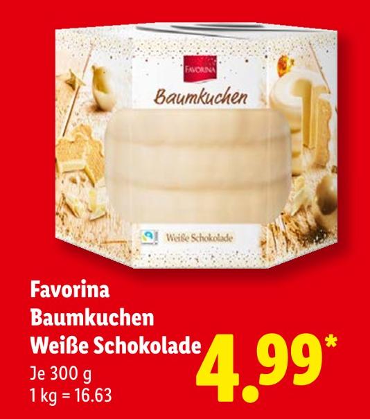 Baumkuchen Weiße Schokolade