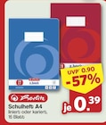 famila Nordwest Oldenburg - Schulheft A4 Angebot im Prospekt Schulheft A4 bei famila Nordwest im Oldenburg Prospekt für 0,39 €