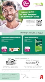 mea - meine apotheke Apotheken Prospekt der aktuellen Woche mit 4 Seiten, gültig von 01.08.2026 bis 31.08.2026, in Mönchweiler und Umgebung Aktueller mea - meine apotheke Apotheken Prospekt in Mönchweiler und Umgebung, "Unsere August-Angebote" mit 4 Seiten, 01.08.2026 - 31.08.2026