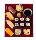 Menü Mit Nigiri vom Lachs, Thunfisch, Garnelen und Aal, Inside Out mit gekochtem Lachs und Gurke, Inside Out mit Krebsfleisch und Avocado, Maki vom Lachs, Thunfisch und Gurke, Ingwer, Wasabi und Sojasoße Angebote von GLOBUS bei GLOBUS Neubrandenburg für 9,49 €