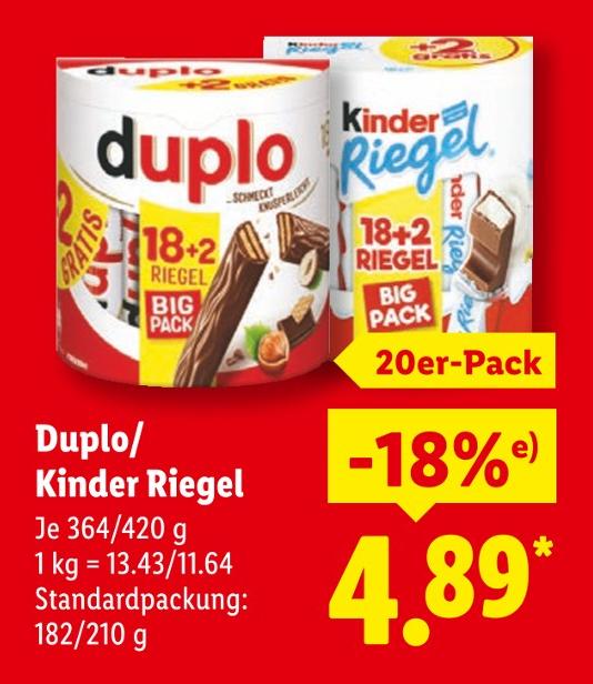 Kinder Riegel 18+2 Riegel Big Pack