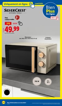 Promo Micro-Ondes dans le catalogue Lidl du moment à la page 66