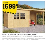 Promo Abri de jardin en bois sophy 8,91 m² à 1 699,00 € dans le catalogue Tout Faire à Saint-Maximin-la-Sainte-Baume