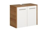Waschbeckenunterschrank Tidy, weiß Hochglanz/Rivera Eiche Nachbildung Angebote von Vito bei HARDECK Wuppertal für 99,00 €