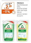 Nachfüllbeutel im Angebot bei Müller in Oberhausen Nachfüllbeutel Angebote von FROSCH bei Müller Oberhausen für 2,29 €