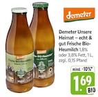 Frische BIO-Heumilch fettarm 1,8% Fett im Angebot bei E center in Offenburg Frische BIO-Heumilch fettarm 1,8% Fett Angebote von Demeter bei E center Offenburg für 1,69 €