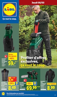 Catalogue Lidl de la semaine 10, "Profiter d'offres exclusives, ça vaut le coup.", page 1, 05/03/2026 - 11/03/2026 Prospectus Lidl en cours, "Profiter d'offres exclusives, ça vaut le coup.", page 1 sur 15