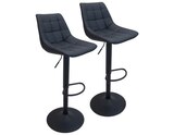 Lot de 2 tabourets de bar noir LENON réglables en hauteur l.42 x p.47 x h.108 cm à Brico Dépôt dans Vendeuil