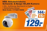 Akkubetriebene Schwenk- & Neige-WLAN-Kamera Angebote von HB8 bei expert Niederkassel für 129,00 €